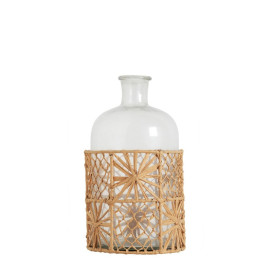 GARANCE Glass and Raffia Vase - Medium - H 26 cm